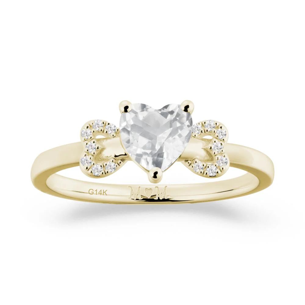 Bow Inspired White Topaz Mom Ring - Image 3
