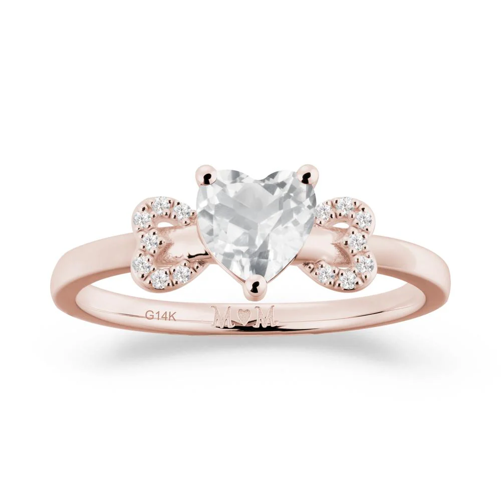 Bow Inspired White Topaz Mom Ring - Image 5