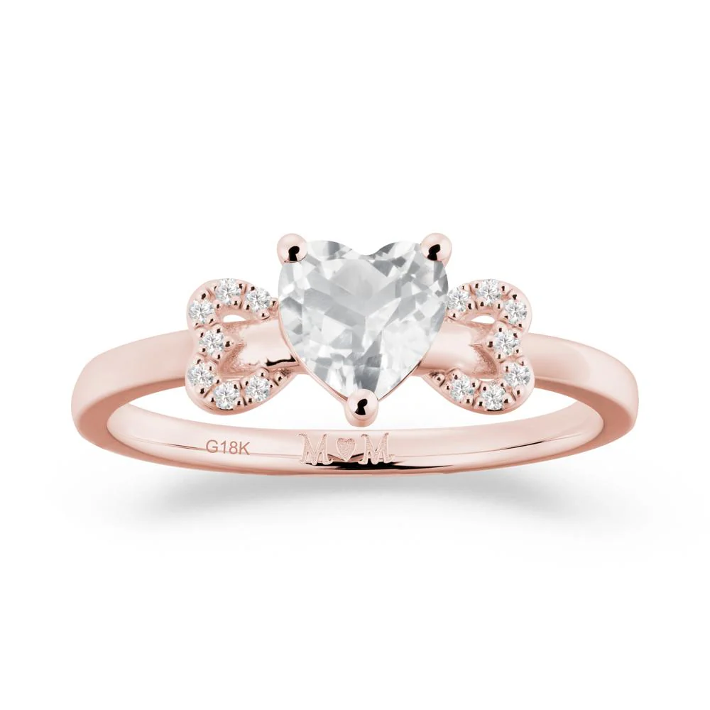 Bow Inspired White Topaz Mom Ring - Image 8