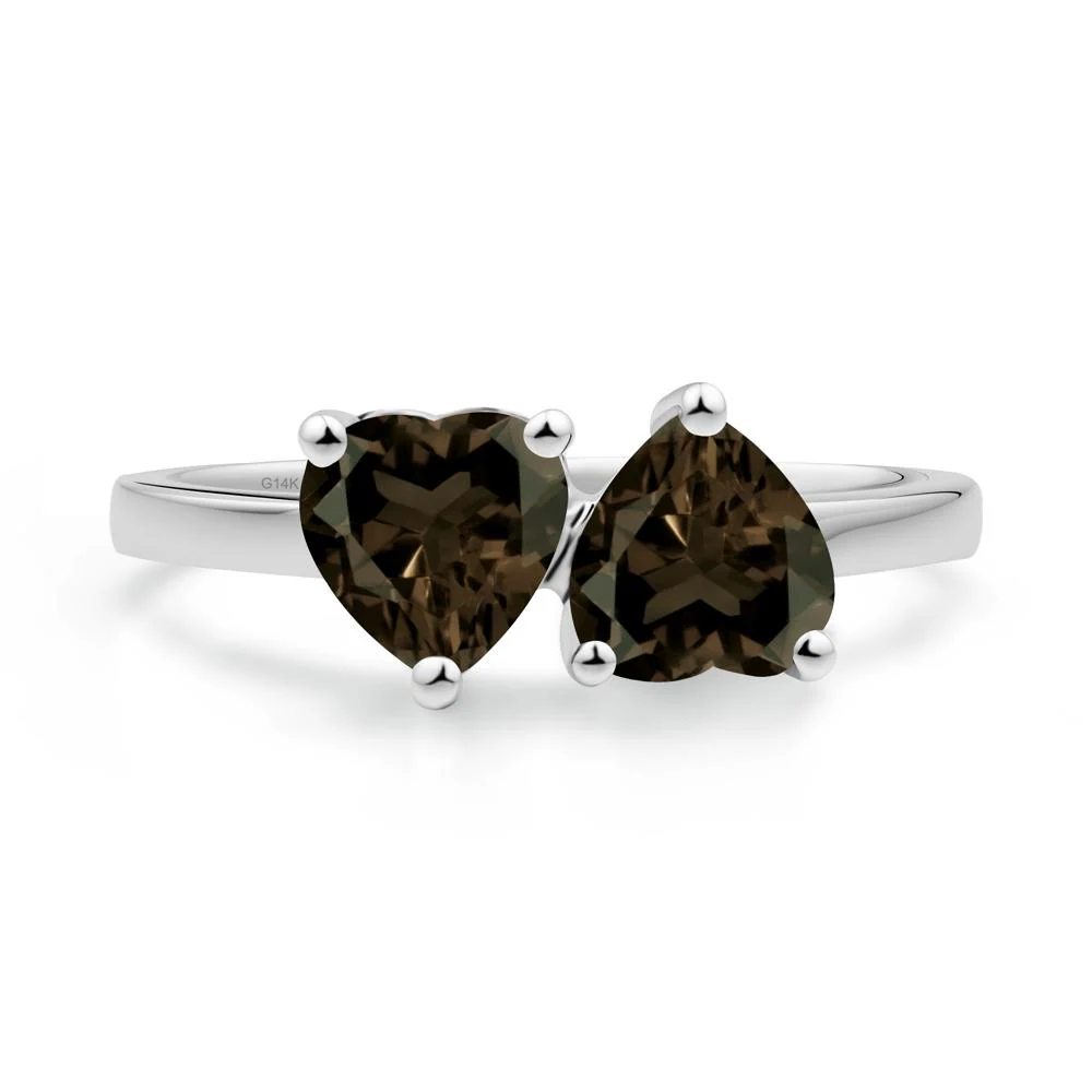 Heart Smoky Quartz Two Stone Ring - Image 2