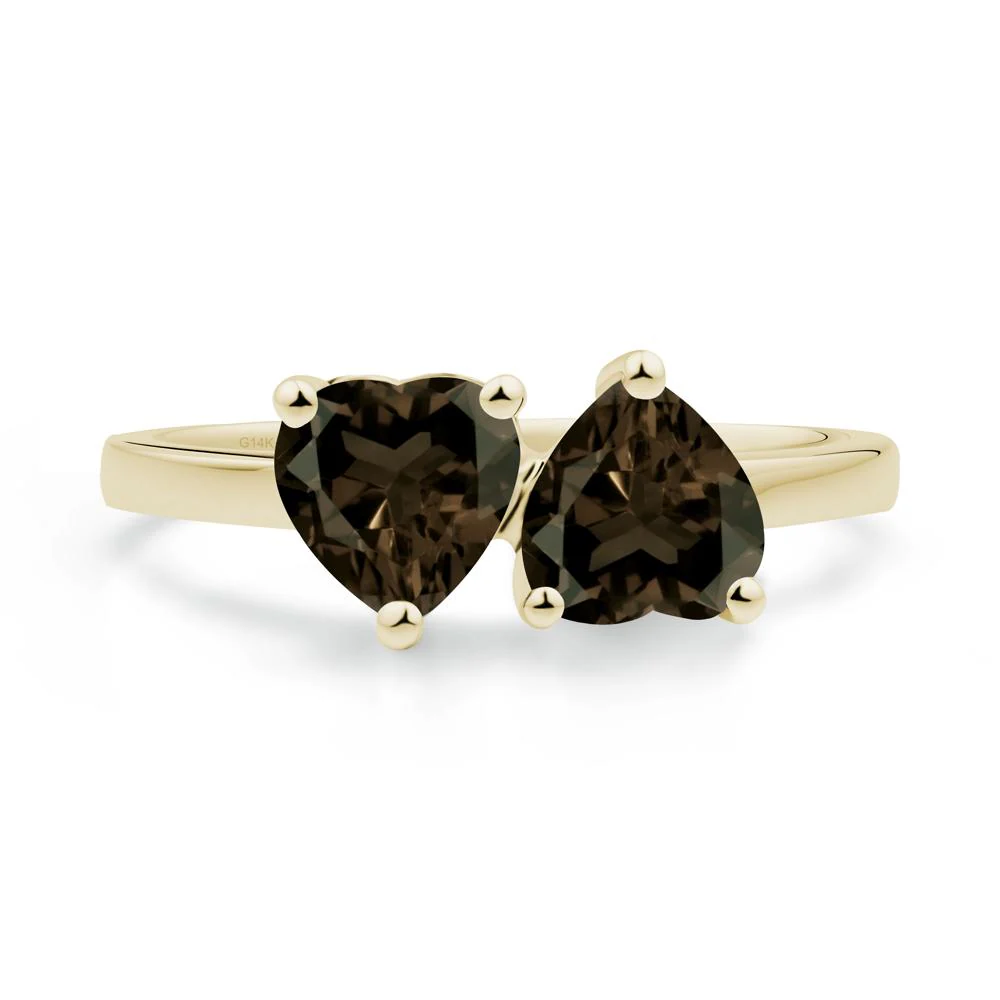 Heart Smoky Quartz Two Stone Ring - Image 5