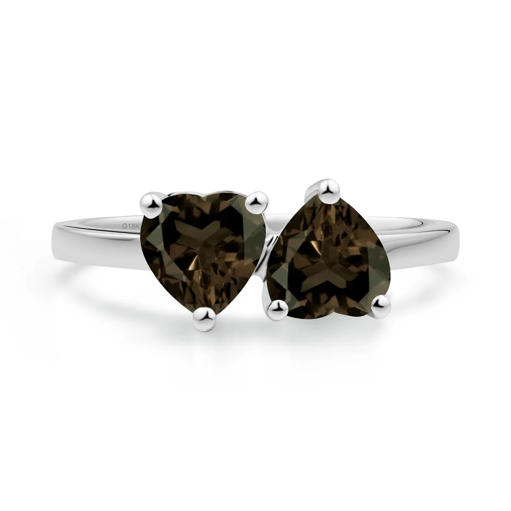 Heart Smoky Quartz Two Stone Ring - Image 6