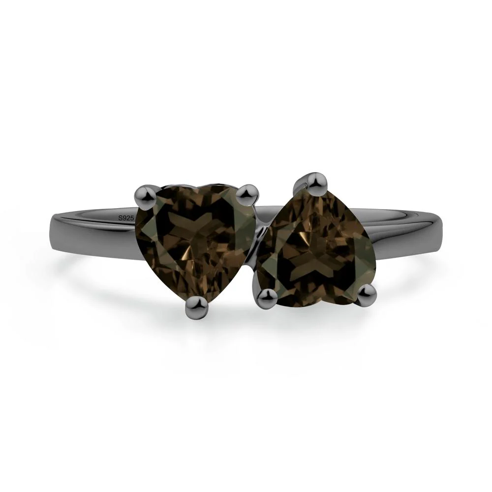 Heart Smoky Quartz Two Stone Ring - Image 8