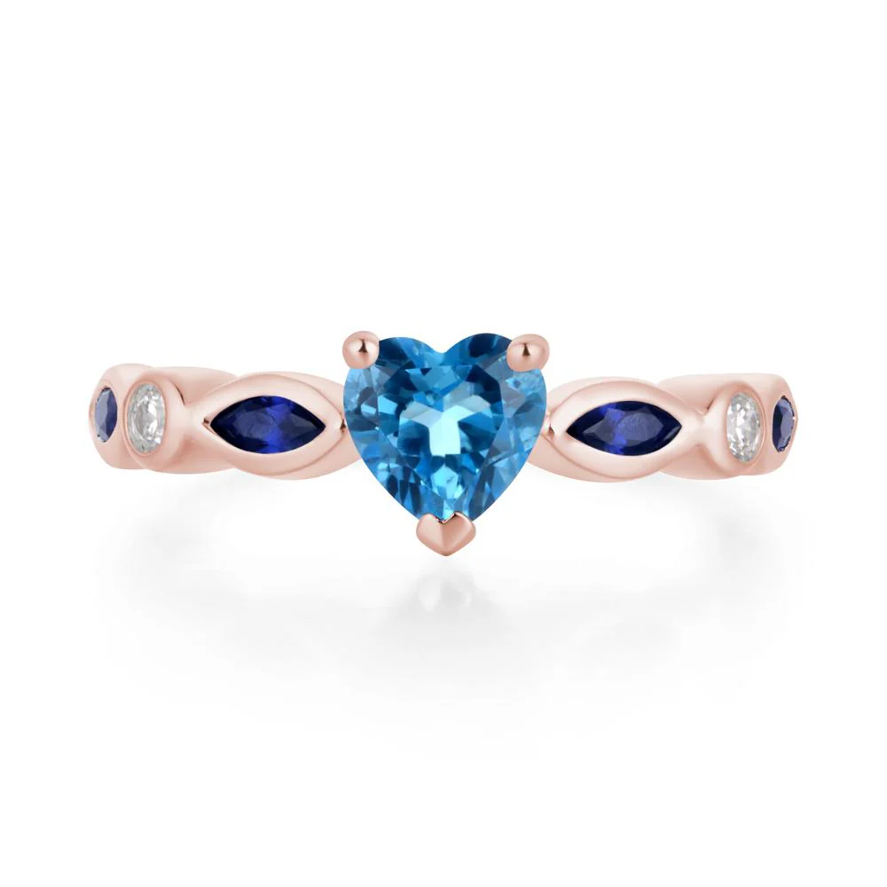 Heart Swiss Blue Topaz Ring - Image 9