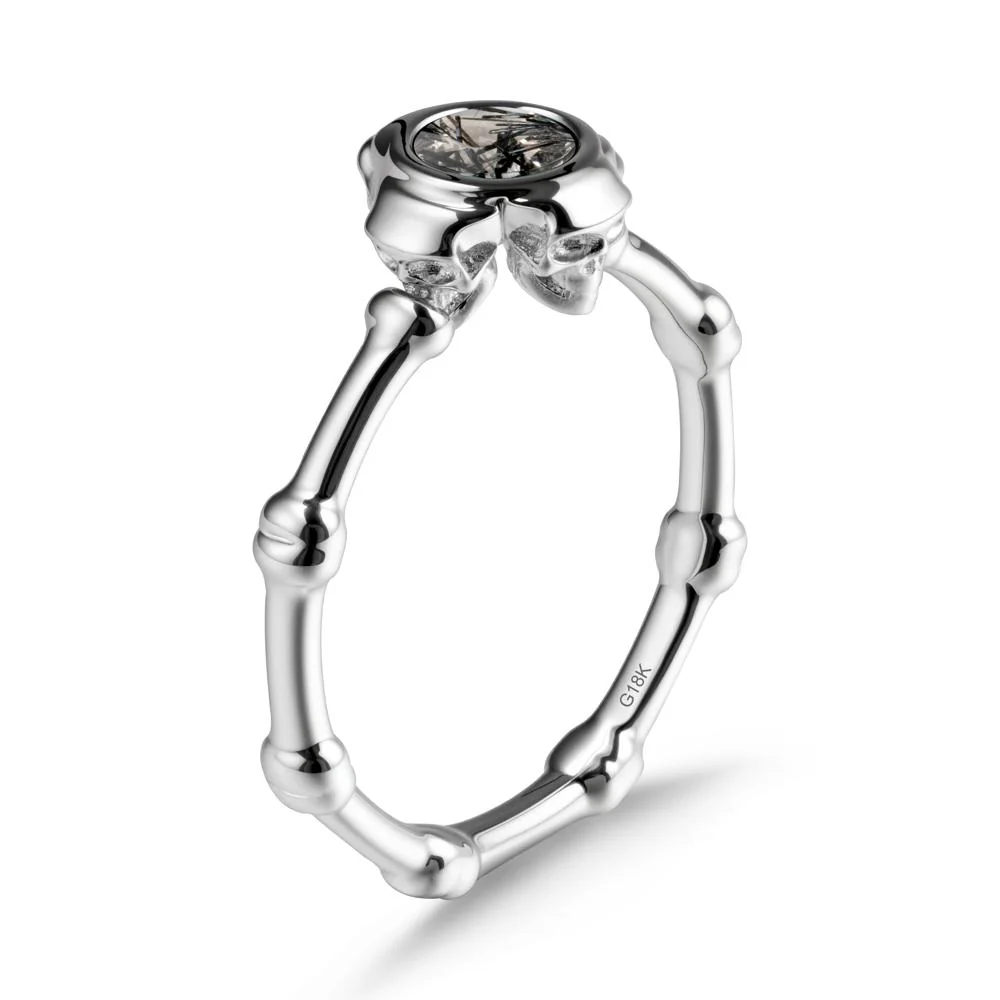 Helloween Black Rutilated Quartz Ring with Skull - Image 6