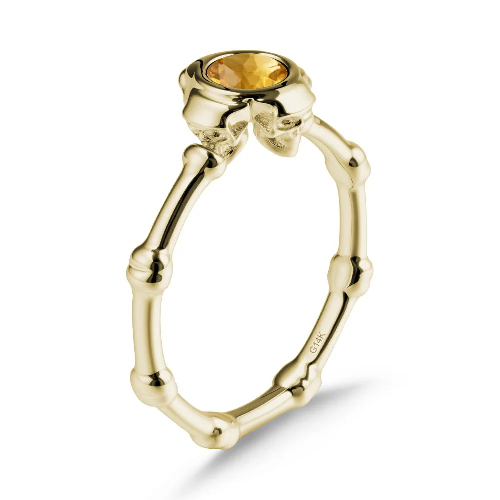 Helloween Citrine Ring with Skull - Image 3