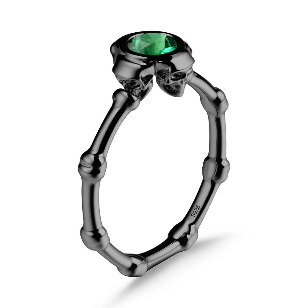 Helloween Emerald Ring with Skull - Image 8
