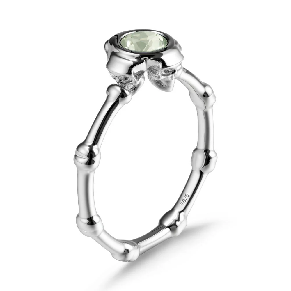 Helloween Green Amethyst Ring with Skull - Image 9