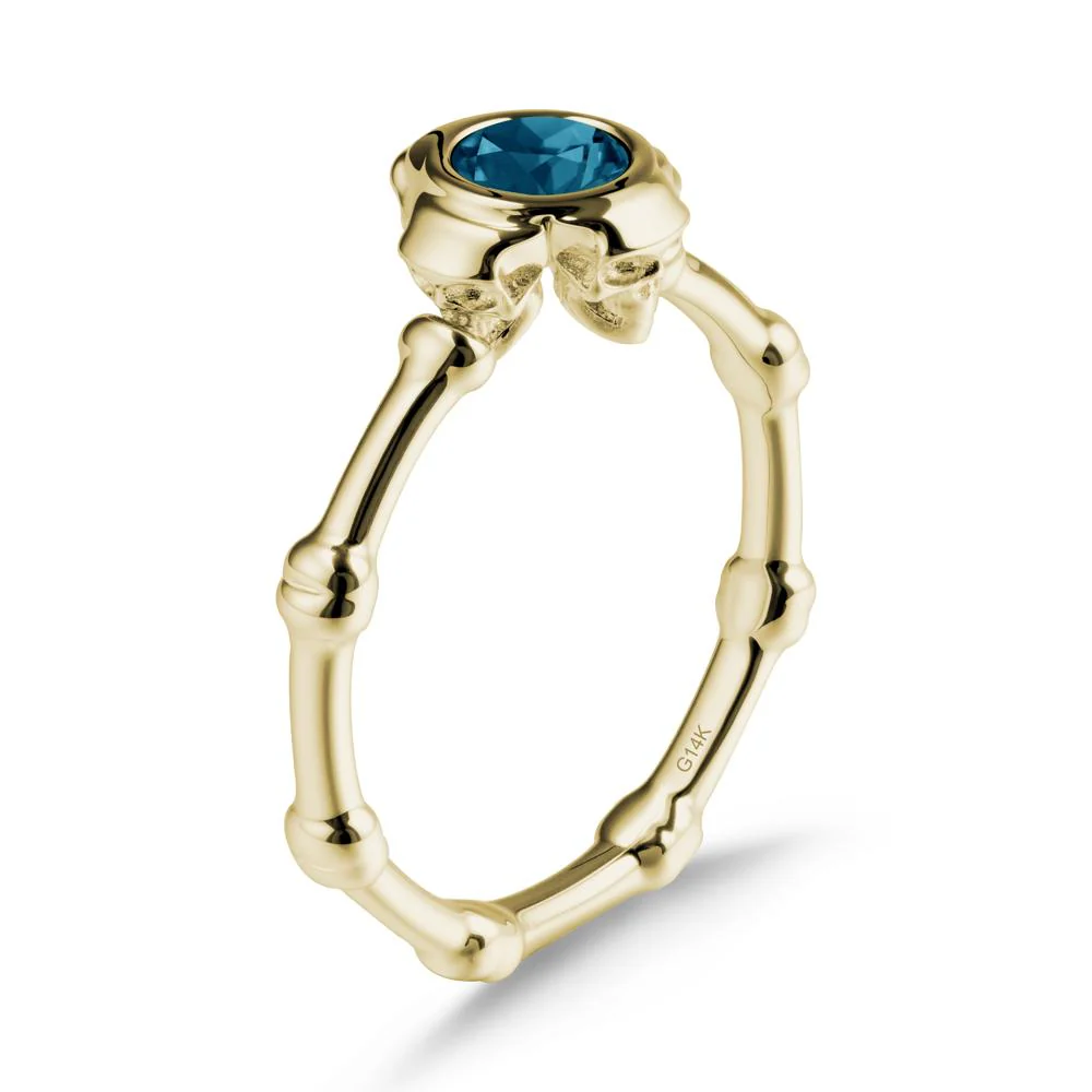 Helloween London Blue Topaz Ring with Skull - Image 3
