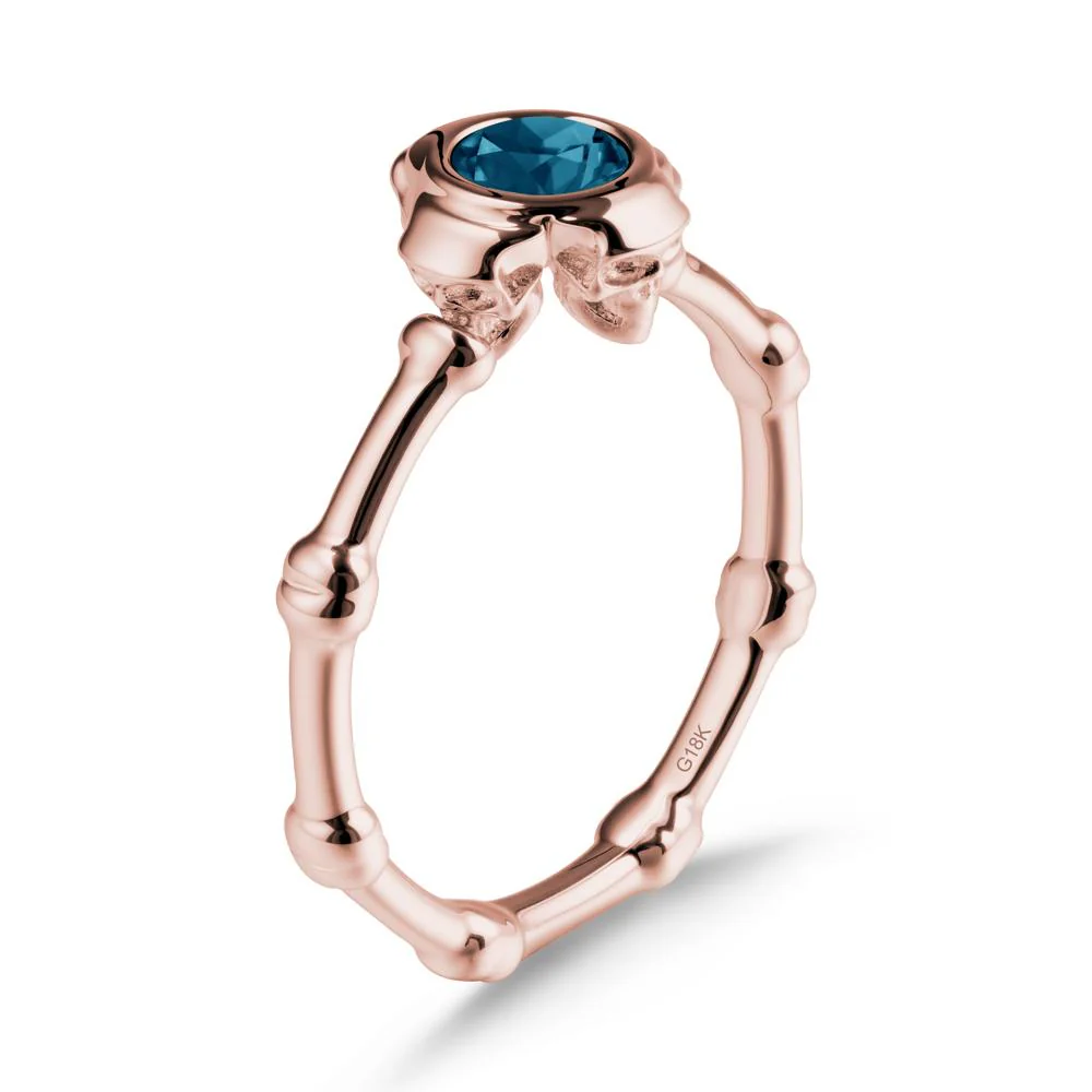 Helloween London Blue Topaz Ring with Skull - Image 4
