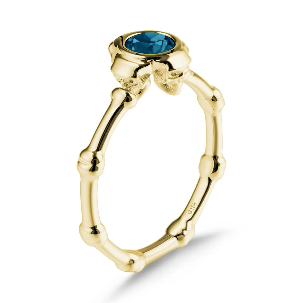 Helloween London Blue Topaz Ring with Skull - Image 6