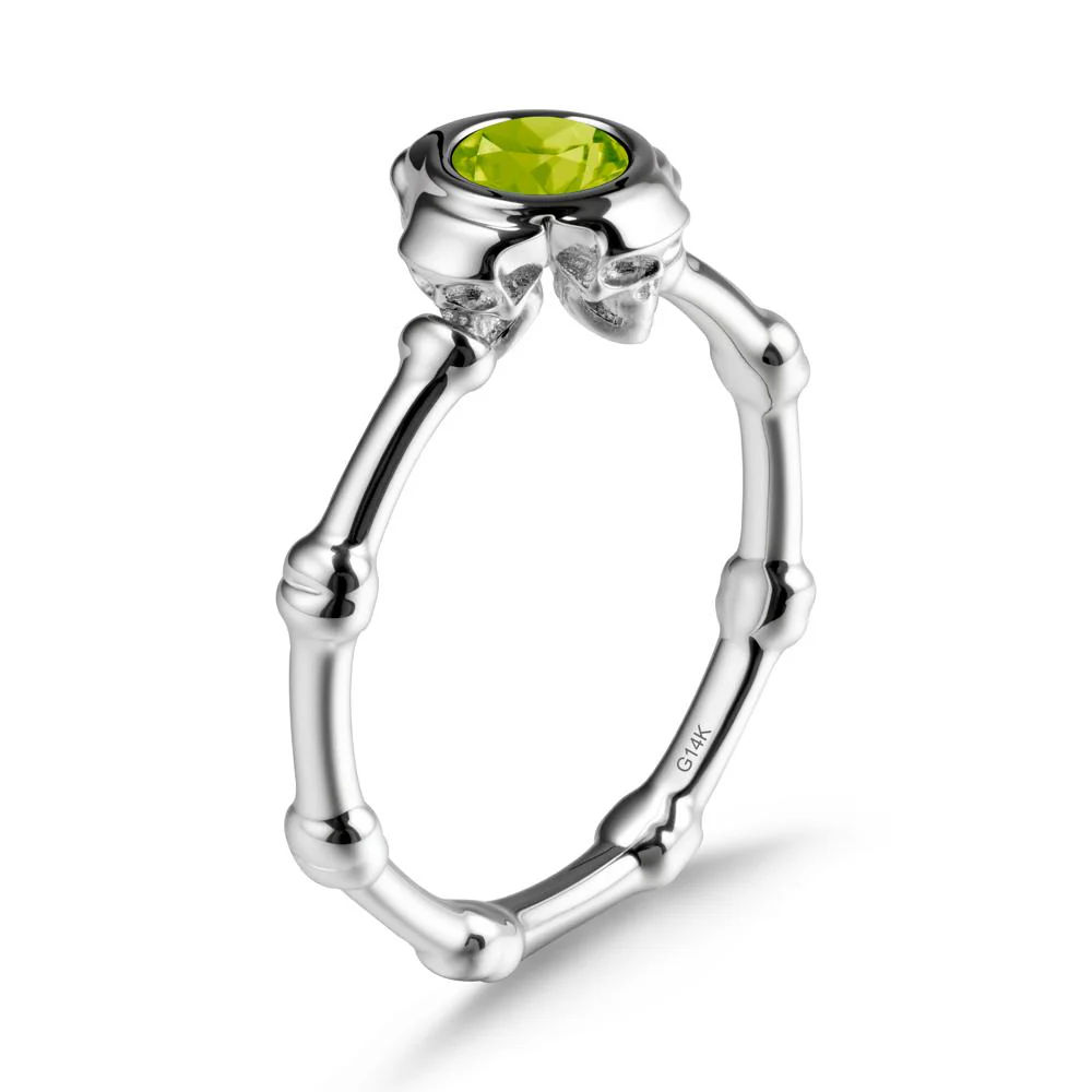 Helloween Peridot Ring with Skull - Image 3
