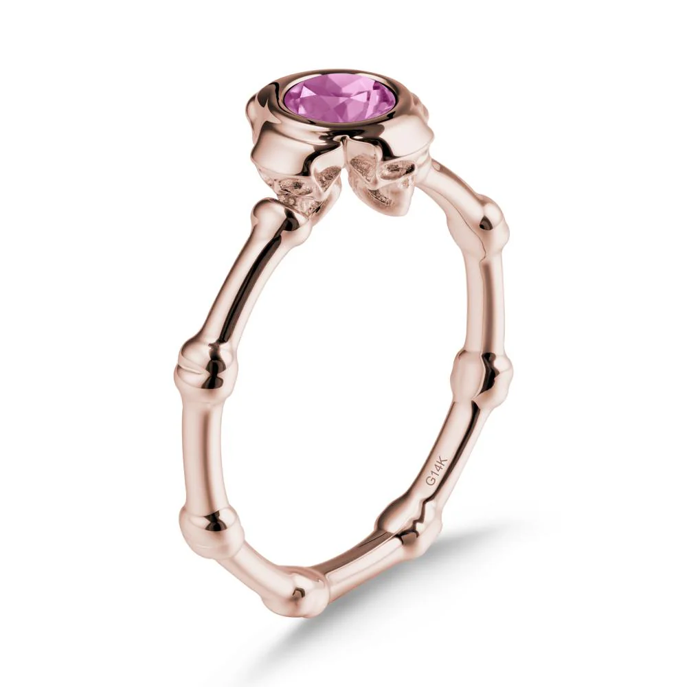 Helloween Pink Sapphire Ring with Skull - Image 2