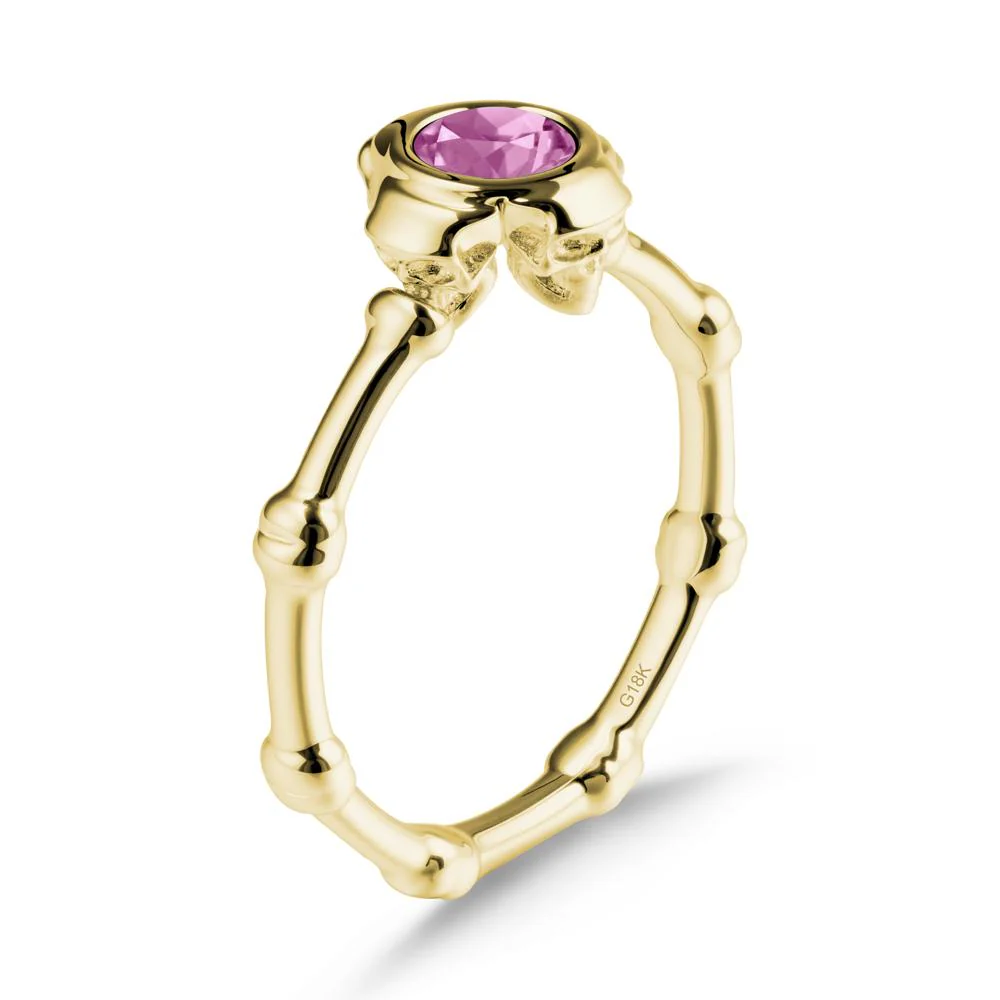 Helloween Pink Sapphire Ring with Skull - Image 6