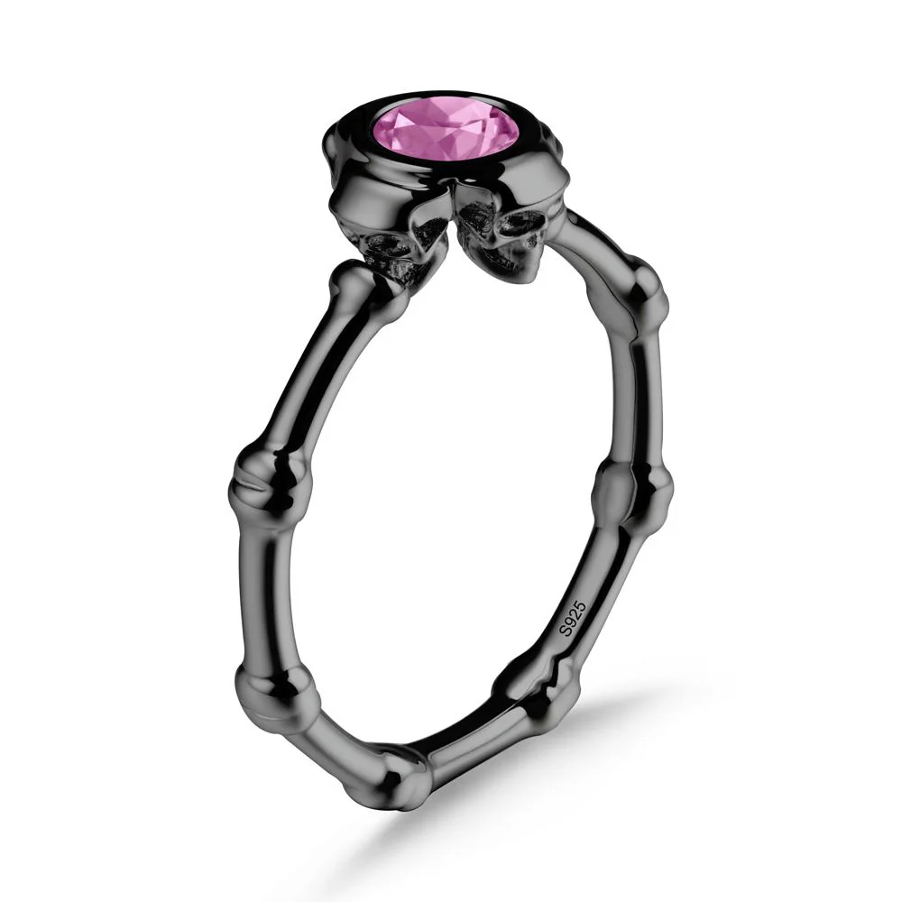 Helloween Pink Sapphire Ring with Skull - Image 7