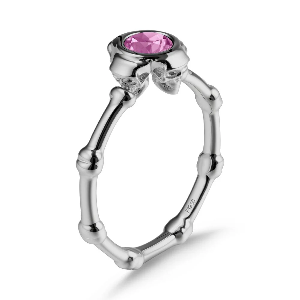 Helloween Pink Sapphire Ring with Skull - Image 8