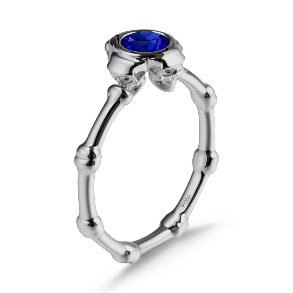 Helloween Sapphire Ring with Skull