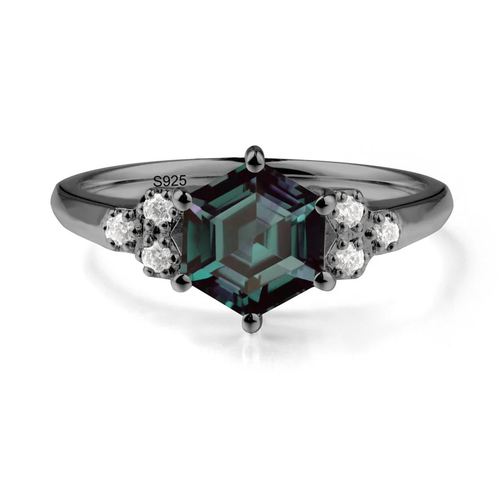 Hexagon Alexandrite Statement Ring