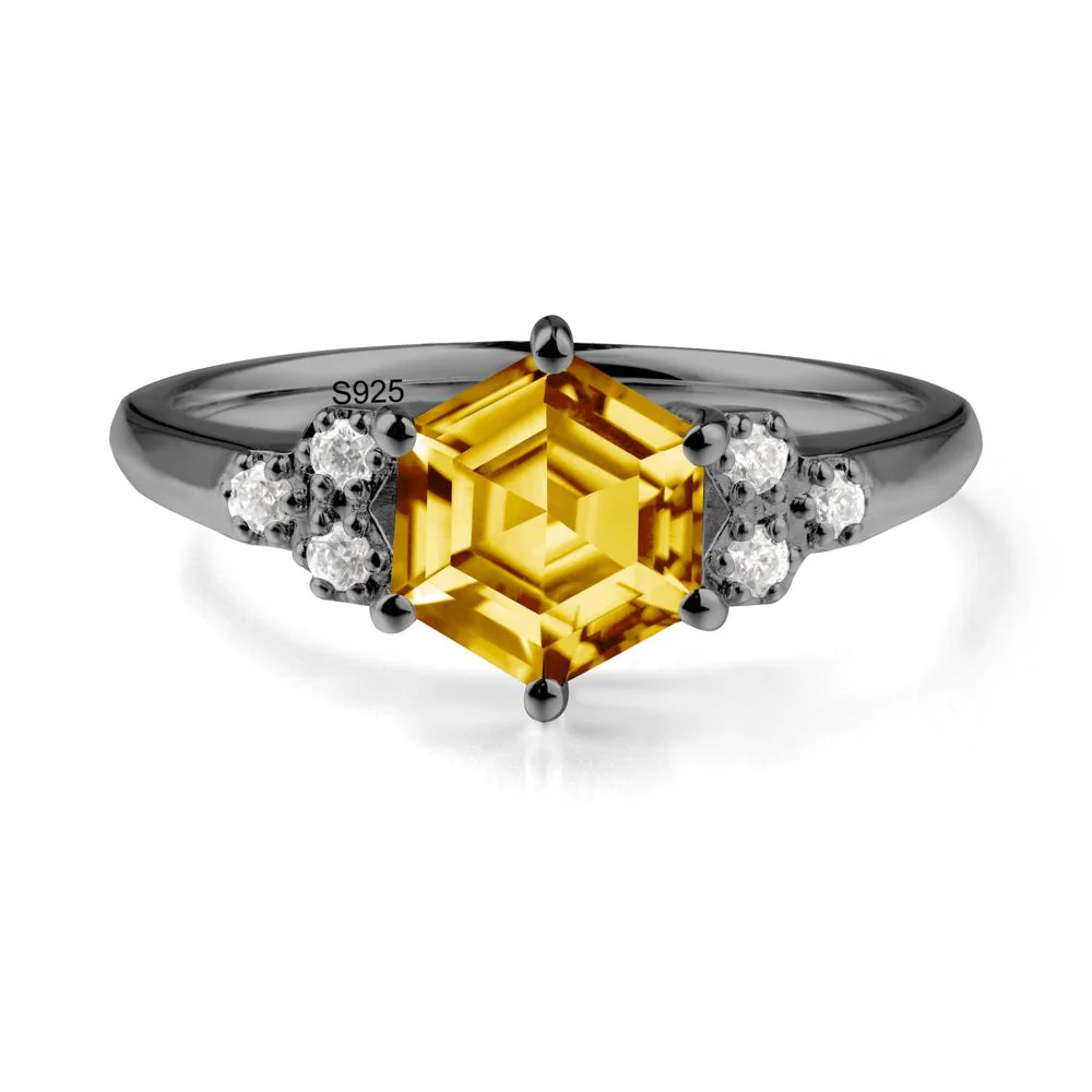 Hexagon Citrine Statement Ring - Image 2