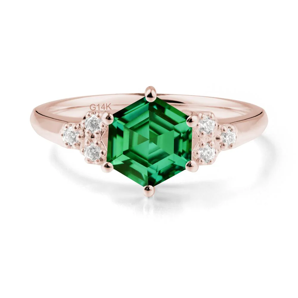 Hexagon Emerald Statement Ring