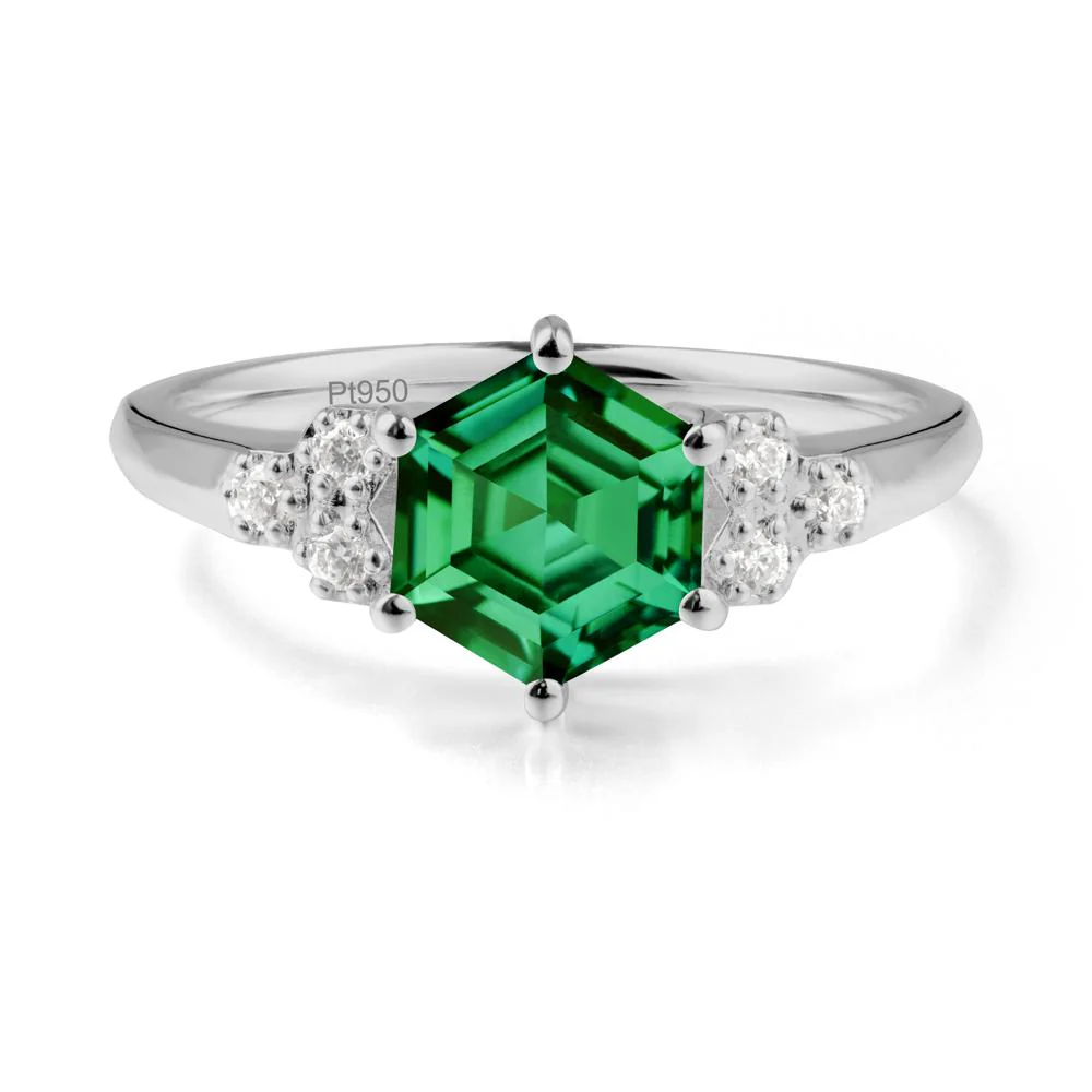 Hexagon Emerald Statement Ring - Image 5
