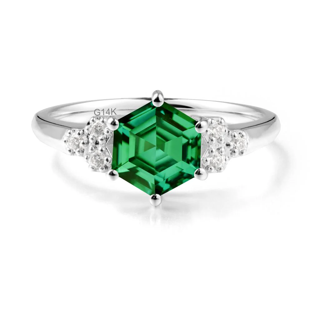 Hexagon Emerald Statement Ring - Image 7