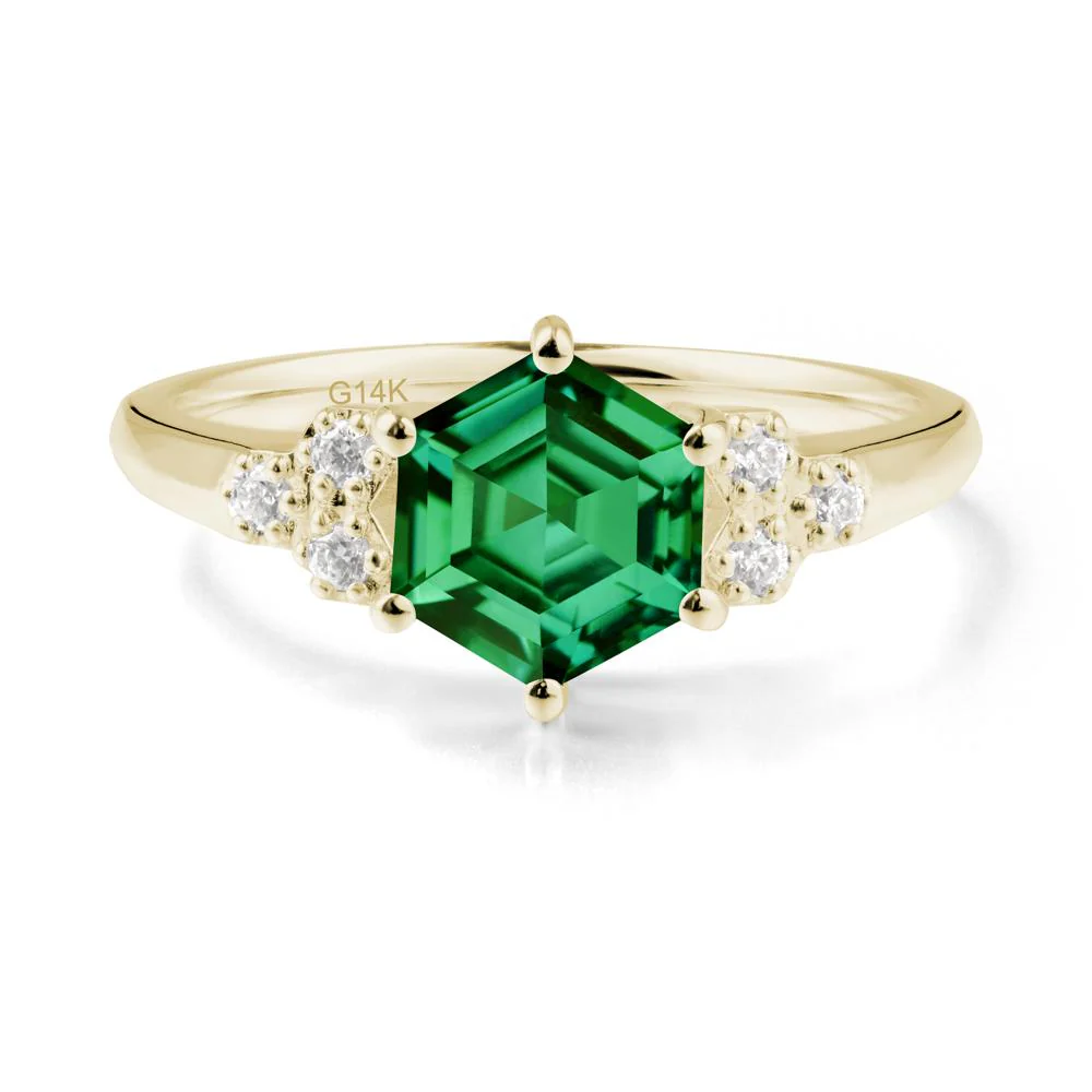 Hexagon Emerald Statement Ring - Image 8