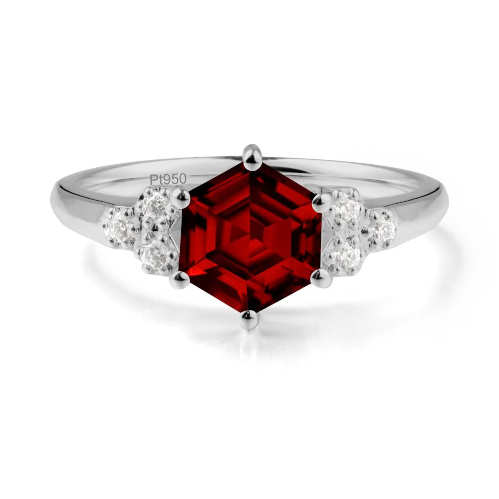 Hexagon Garnet Statement Ring - Image 4