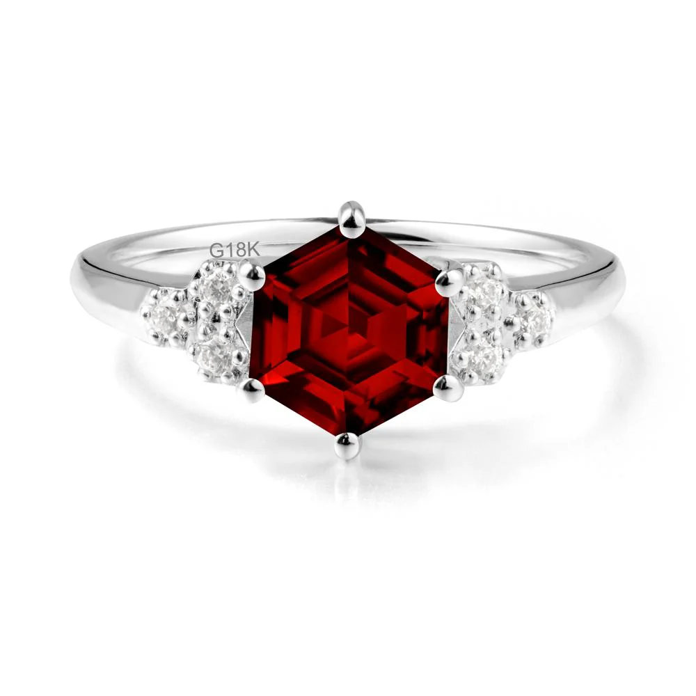 Hexagon Garnet Statement Ring - Image 9