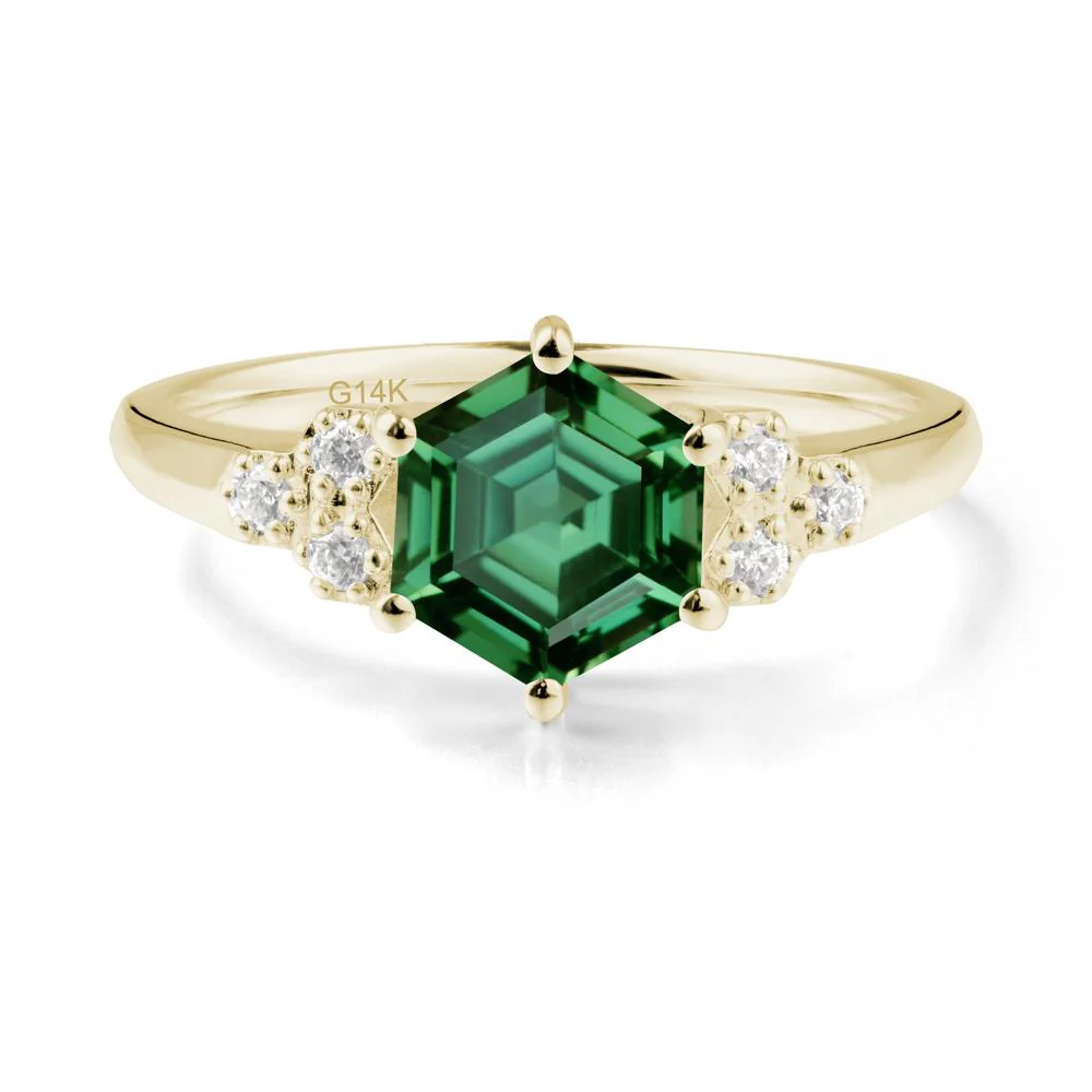 Hexagon Green Sapphire Statement Ring - Image 7