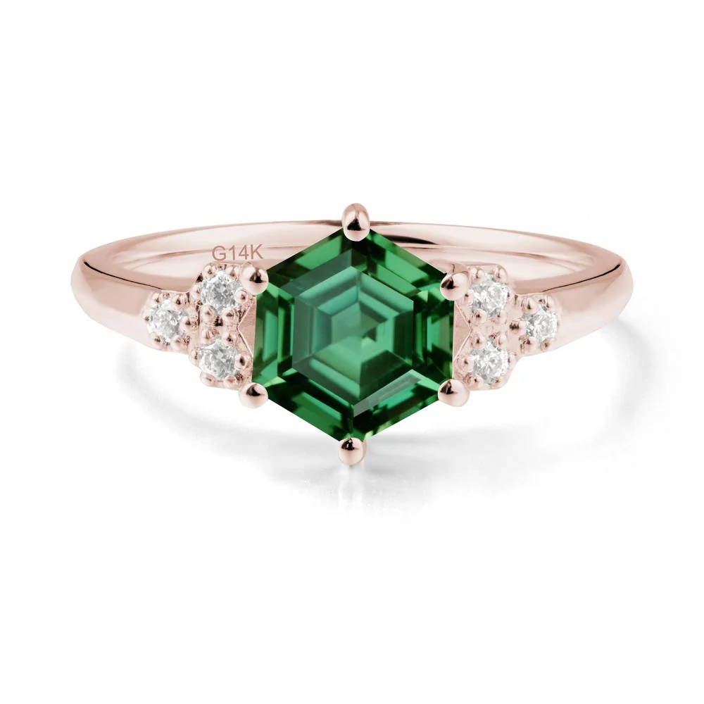 Hexagon Green Sapphire Statement Ring - Image 9