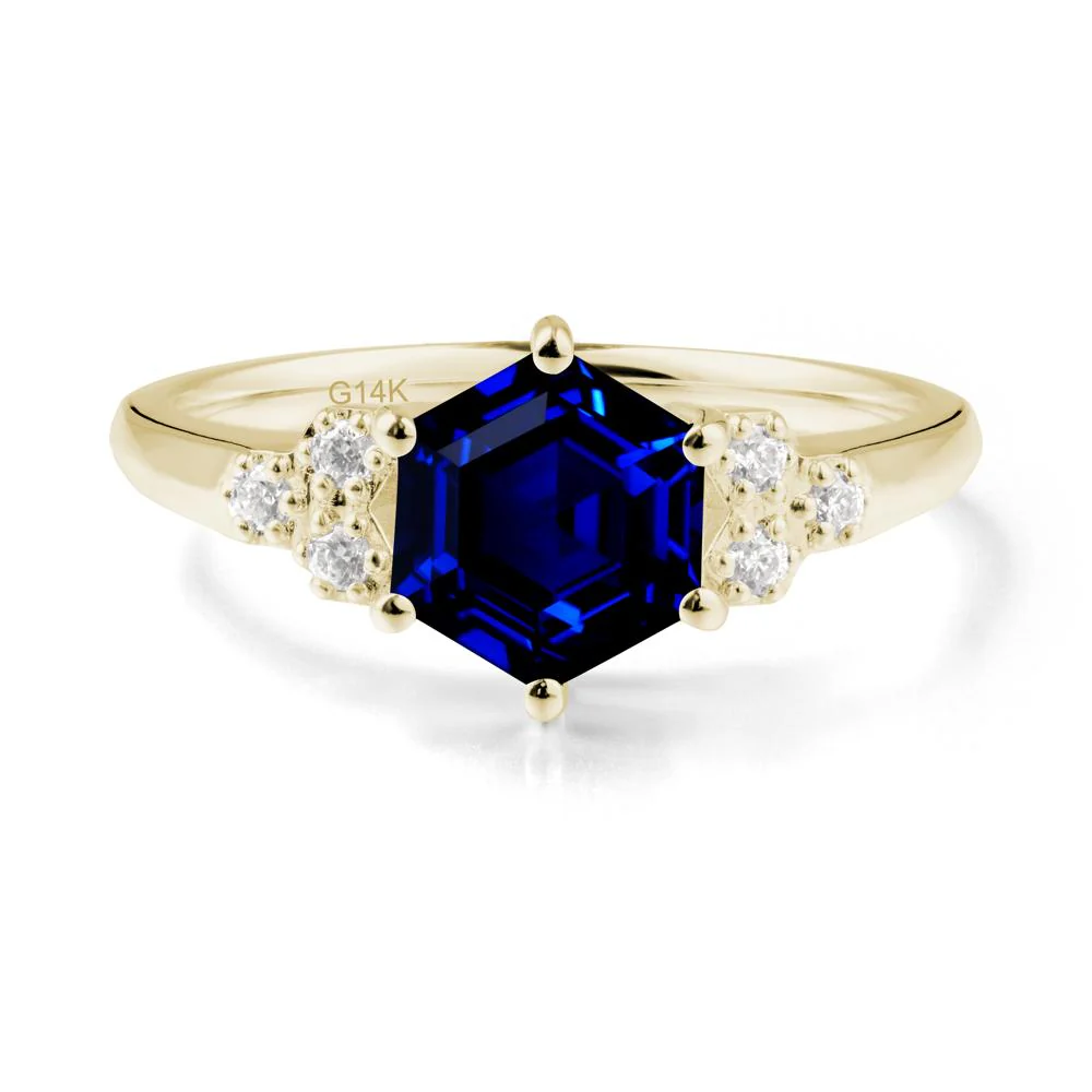 Hexagon Sapphire Statement Ring - Image 6
