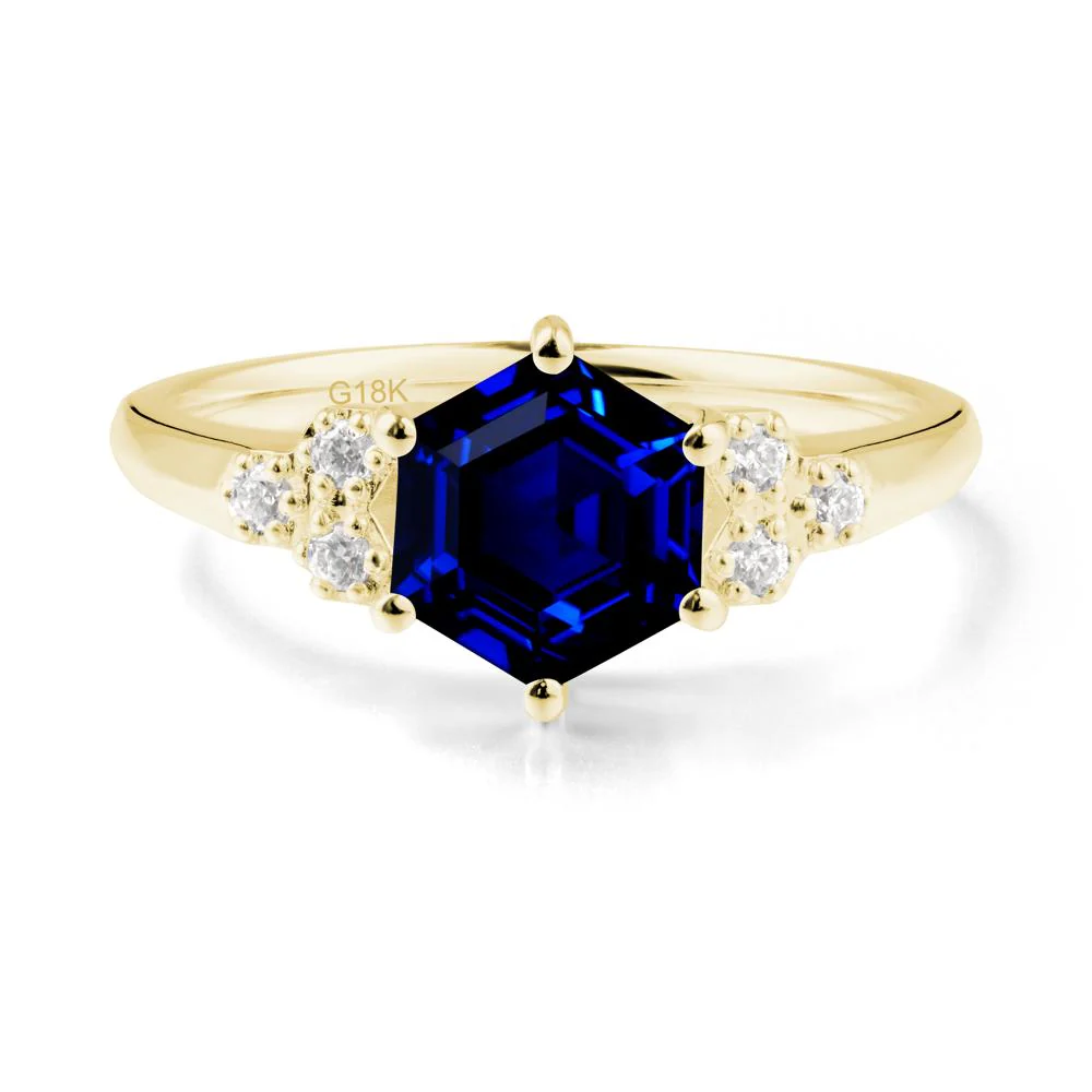 Hexagon Sapphire Statement Ring - Image 7