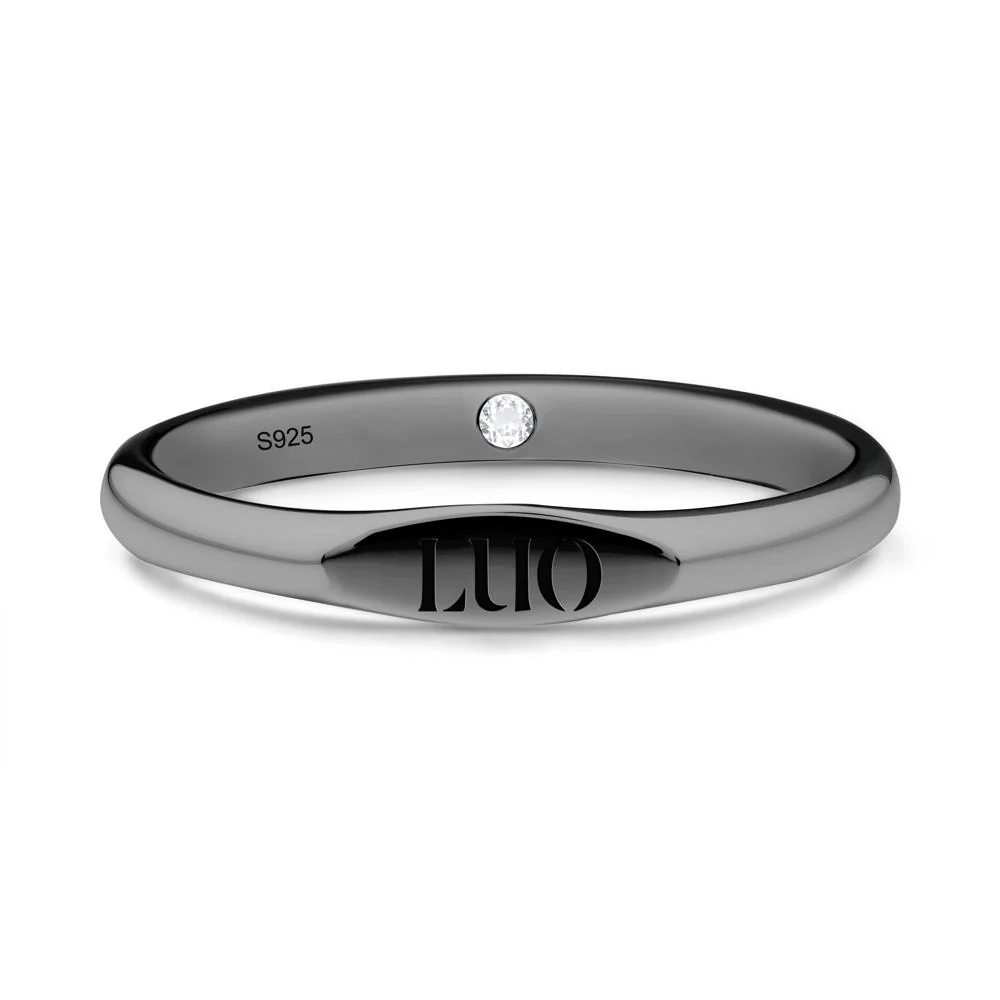 Hidden White Topaz Signet Ring