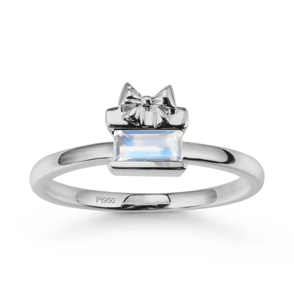Horizontal Baguette Moonstone Ring