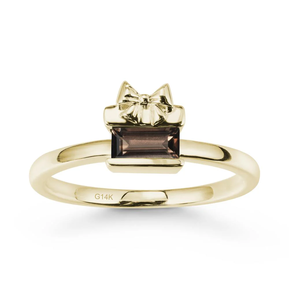 Horizontal Baguette Smoky Quartz Ring - Image 4