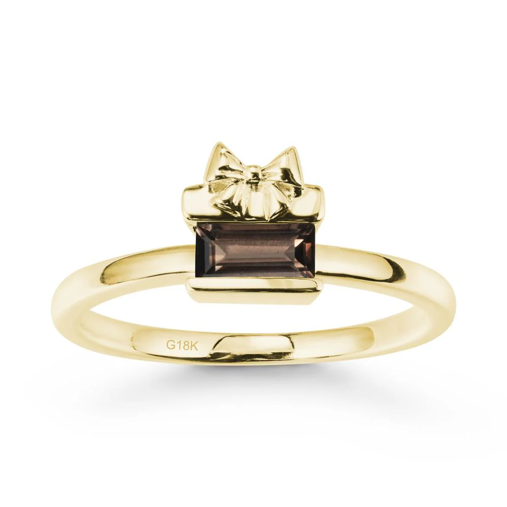 Horizontal Baguette Smoky Quartz Ring - Image 7