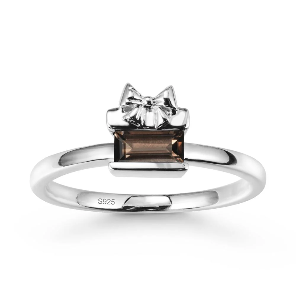 Horizontal Baguette Smoky Quartz Ring - Image 9