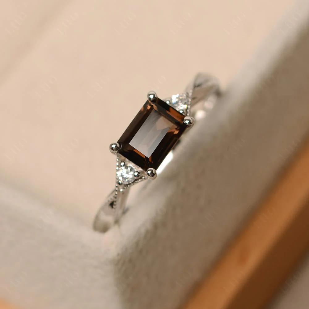Smoky Quartz Milgrain Ring - Image 11