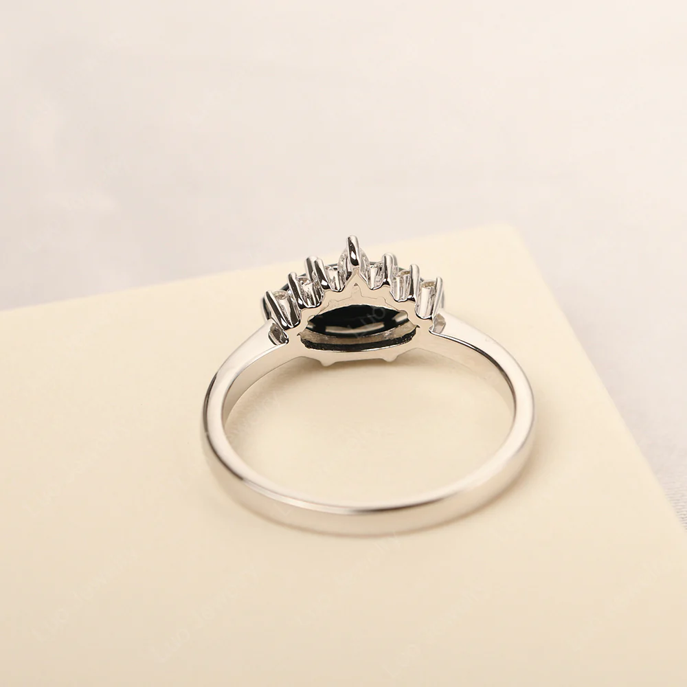 Horizontal Marquise Black Spinel Ring - Image 3