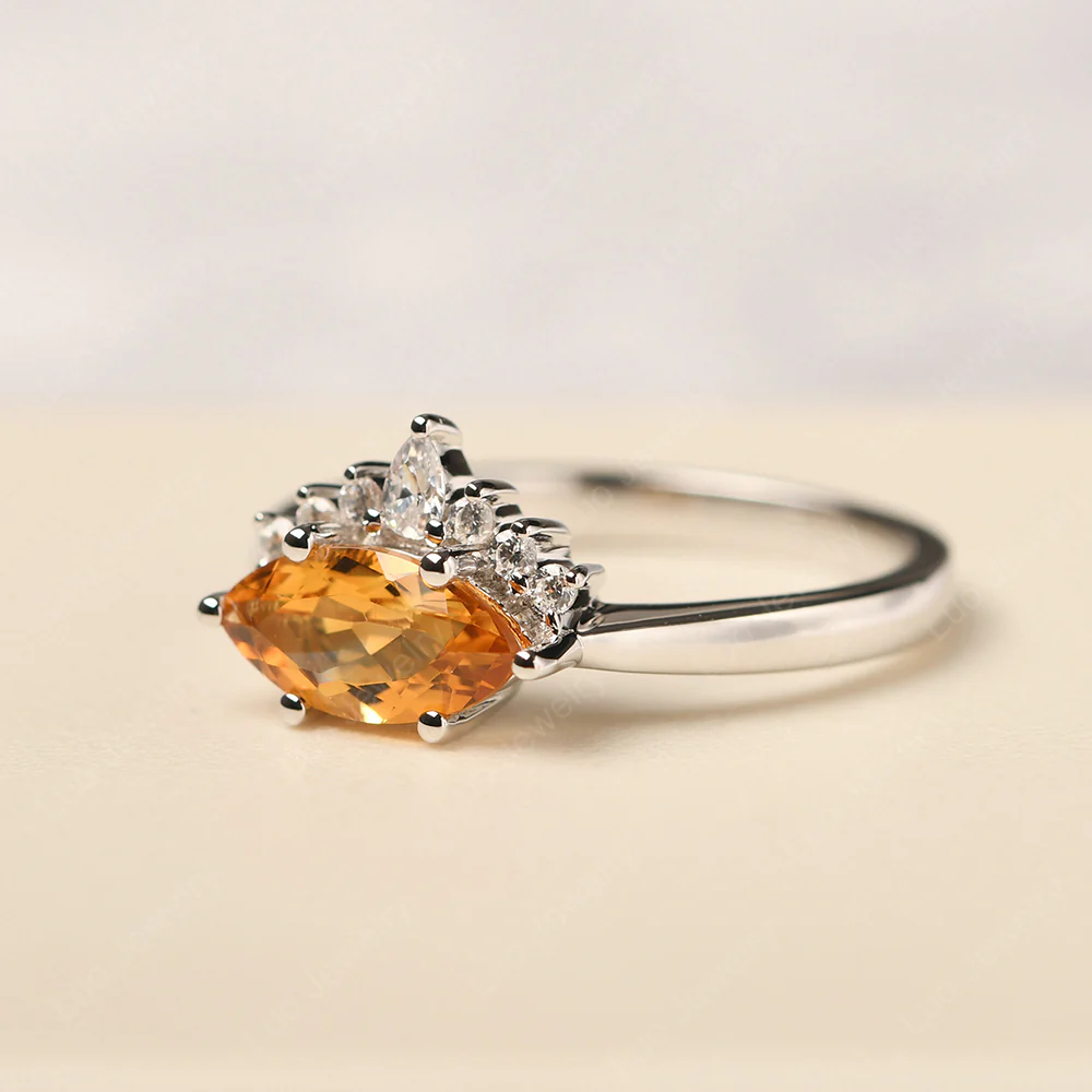 Horizontal Marquise Citrine Ring - Image 2