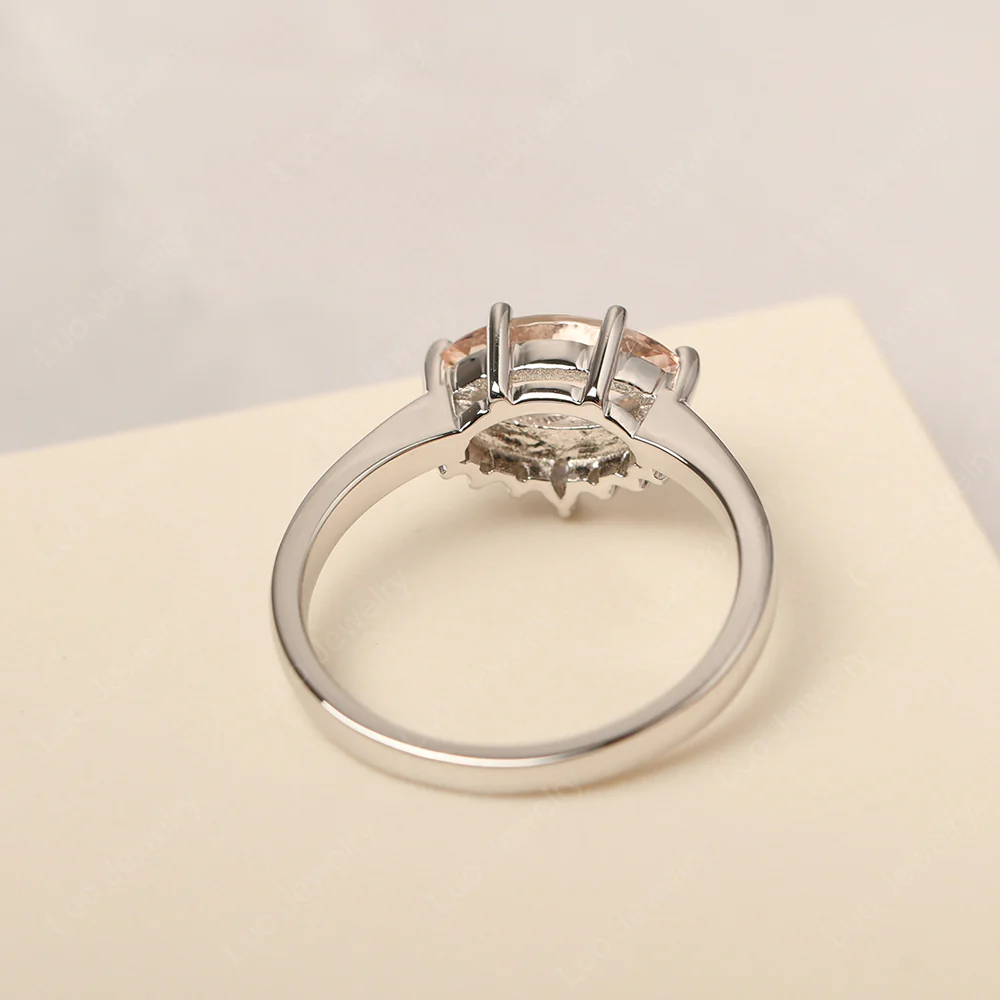 Horizontal Marquise Morganite Ring - Image 3