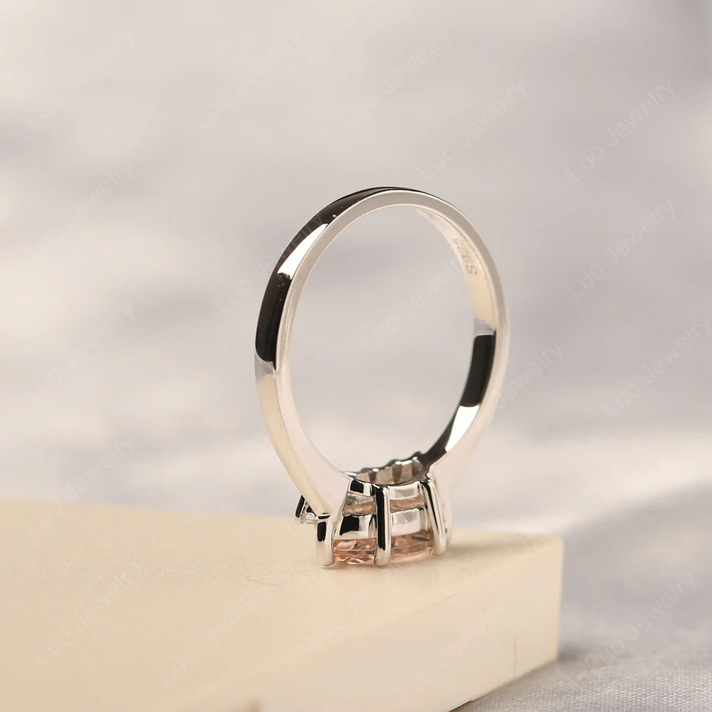 Horizontal Marquise Morganite Ring - Image 4