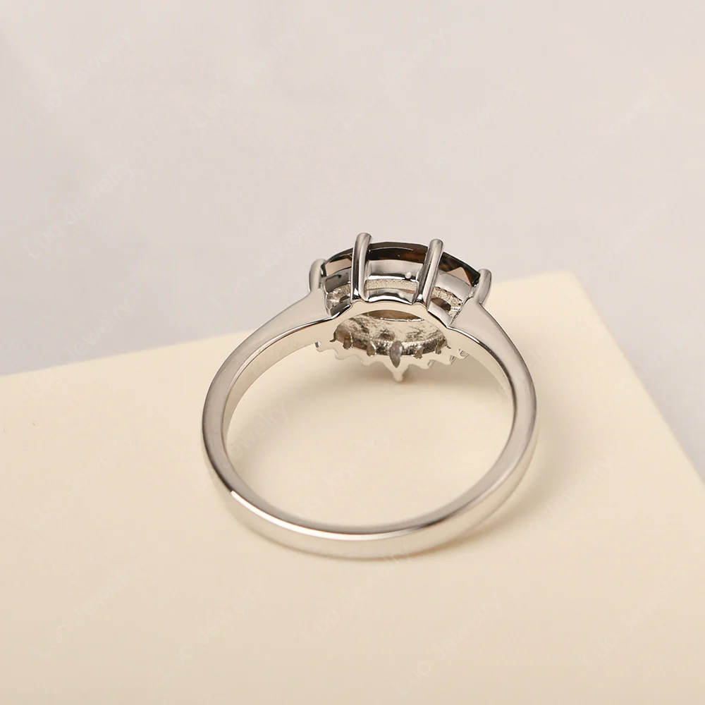Horizontal Marquise Smoky Quartz Ring - Image 3