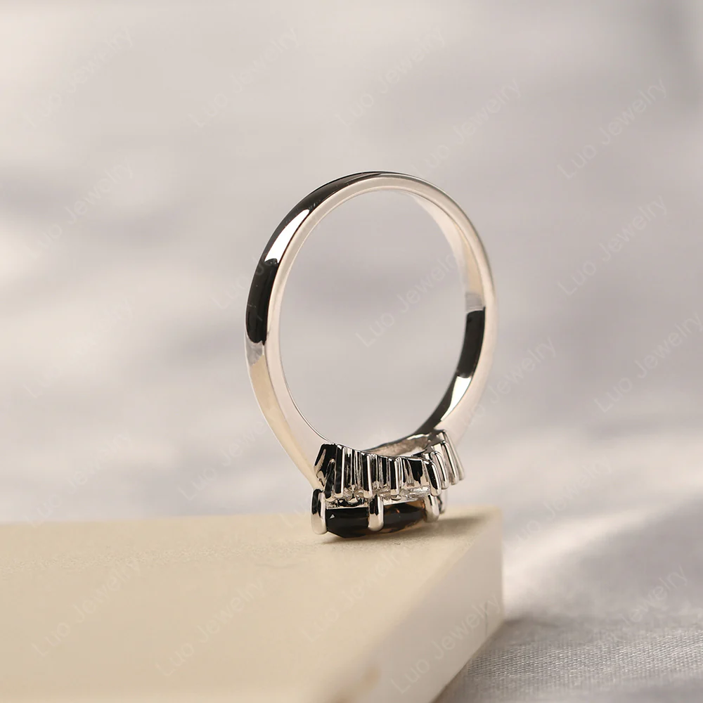 Horizontal Marquise Smoky Quartz Ring - Image 4