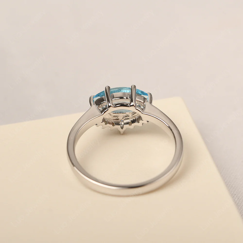 Horizontal Marquise Swiss Blue Topaz Ring - Image 3