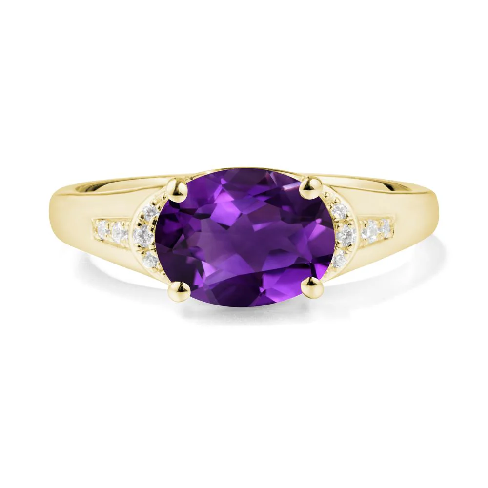 Horizontal Oval Amethyst Ring - Image 4