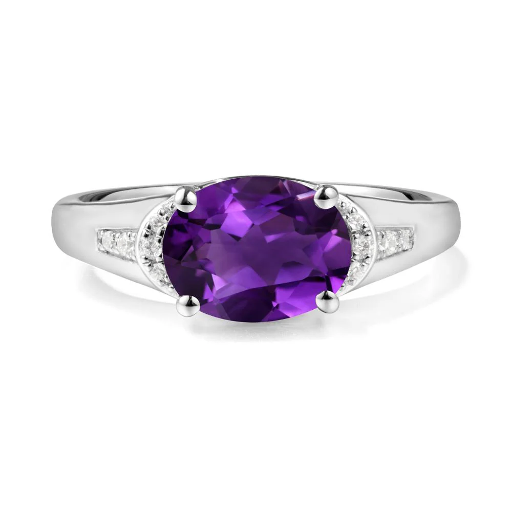 Horizontal Oval Amethyst Ring - Image 6