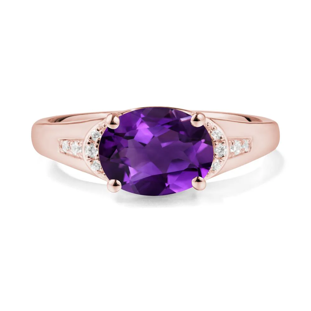 Horizontal Oval Amethyst Ring - Image 7