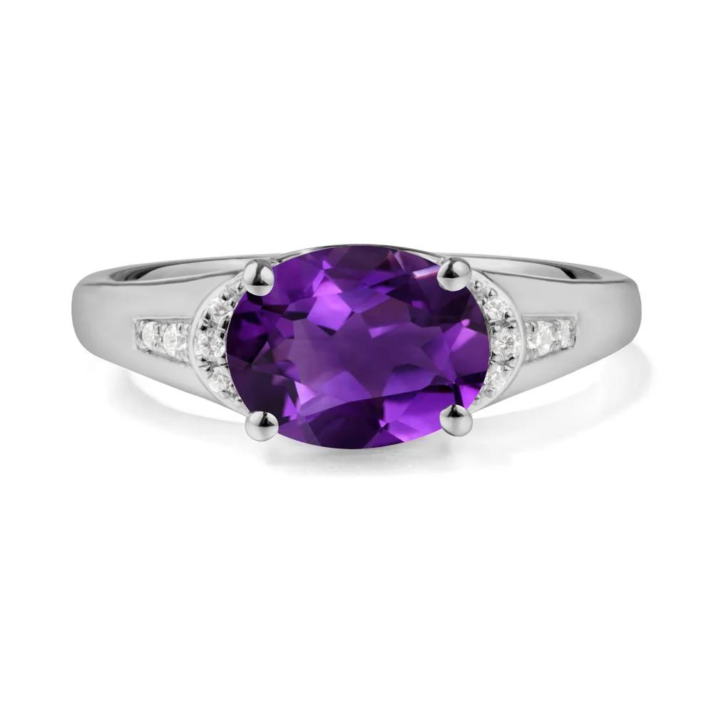 Horizontal Oval Amethyst Ring - Image 8